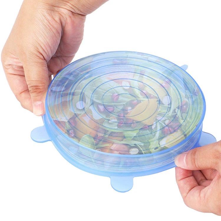 6 Packs Seal Food Stretch Wrap Reusable Cover Lidsstretch food covers