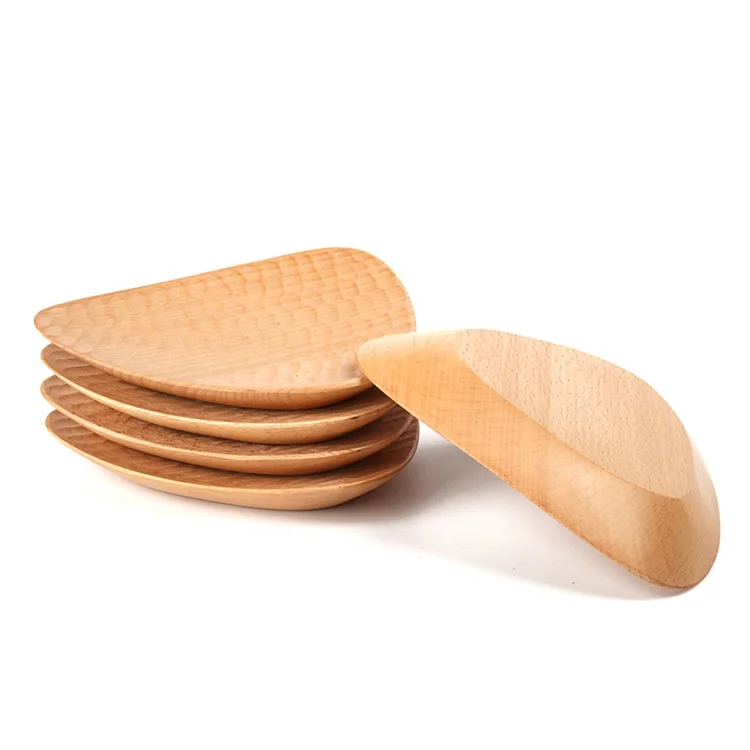 Creative Japanese Hand-carved  Tortoise Shell  Triangle  Beech Wood  Snack Dish