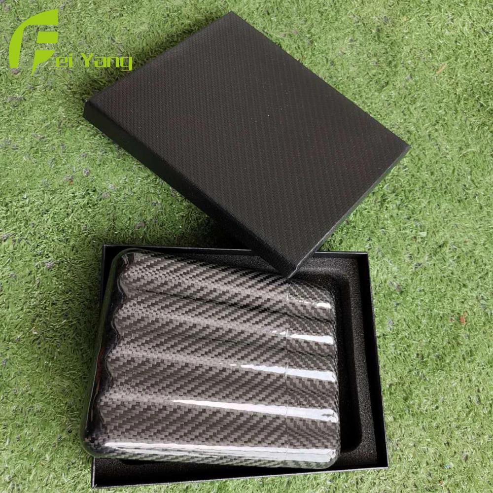 2019 China FY Sport Customized printing carbon fiber cigarette case cigar tubes humidor