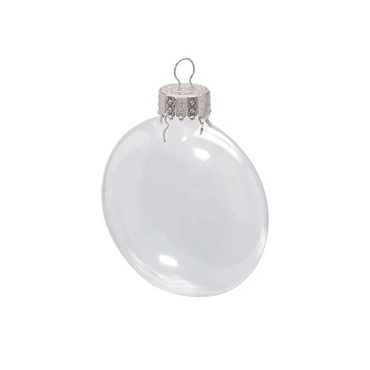 80mm  Clear Plastic Ball Flat Ball Shatterproof Clear Plastic Ornament