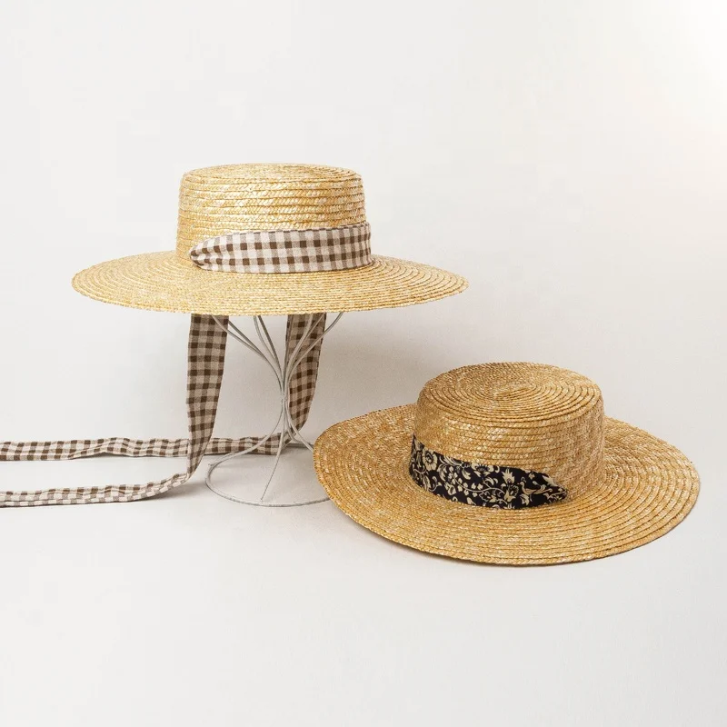 Соломенная шляпа из натуральной пшеницы с