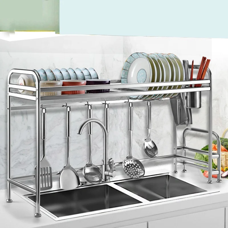 Metal Dish Storage Rack Cup Drying Holder Sink Storage Organizer
