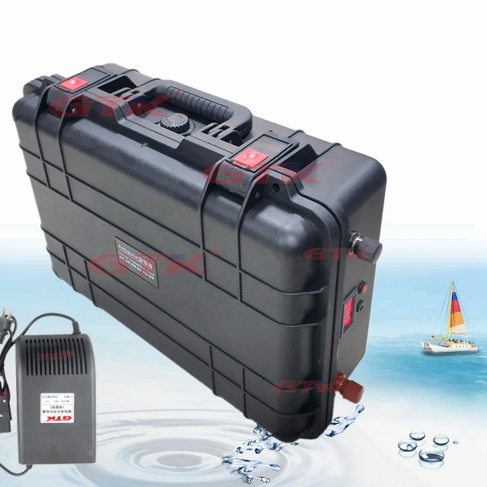 24v 100Ah lifepo4 Battery 25.6v Waterproof Case 100A BMS FOR solar RV photovoltaic boat trolling motor lbs 29.2v 10A charger