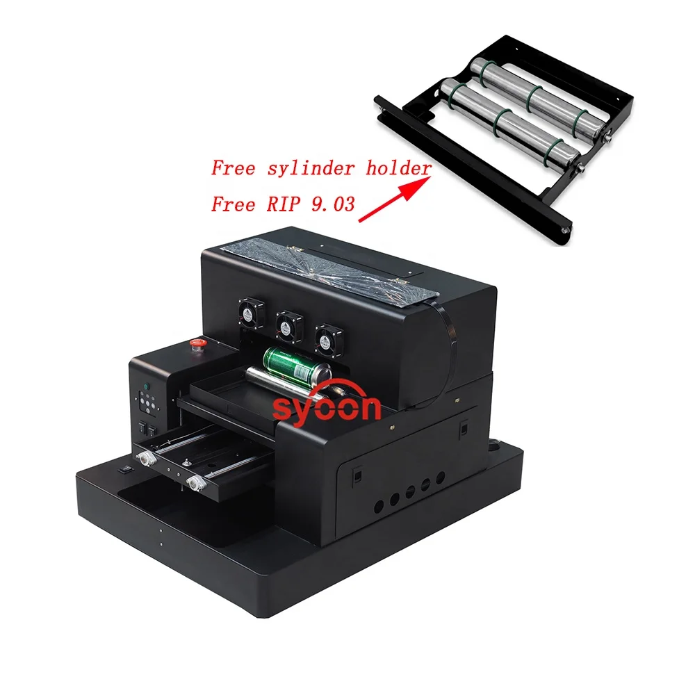 2019 New ! Automatic A3 UV flatbed printer Bottle printer Phone cover Printing Machine for Epson R1390 Print head UV printer A3