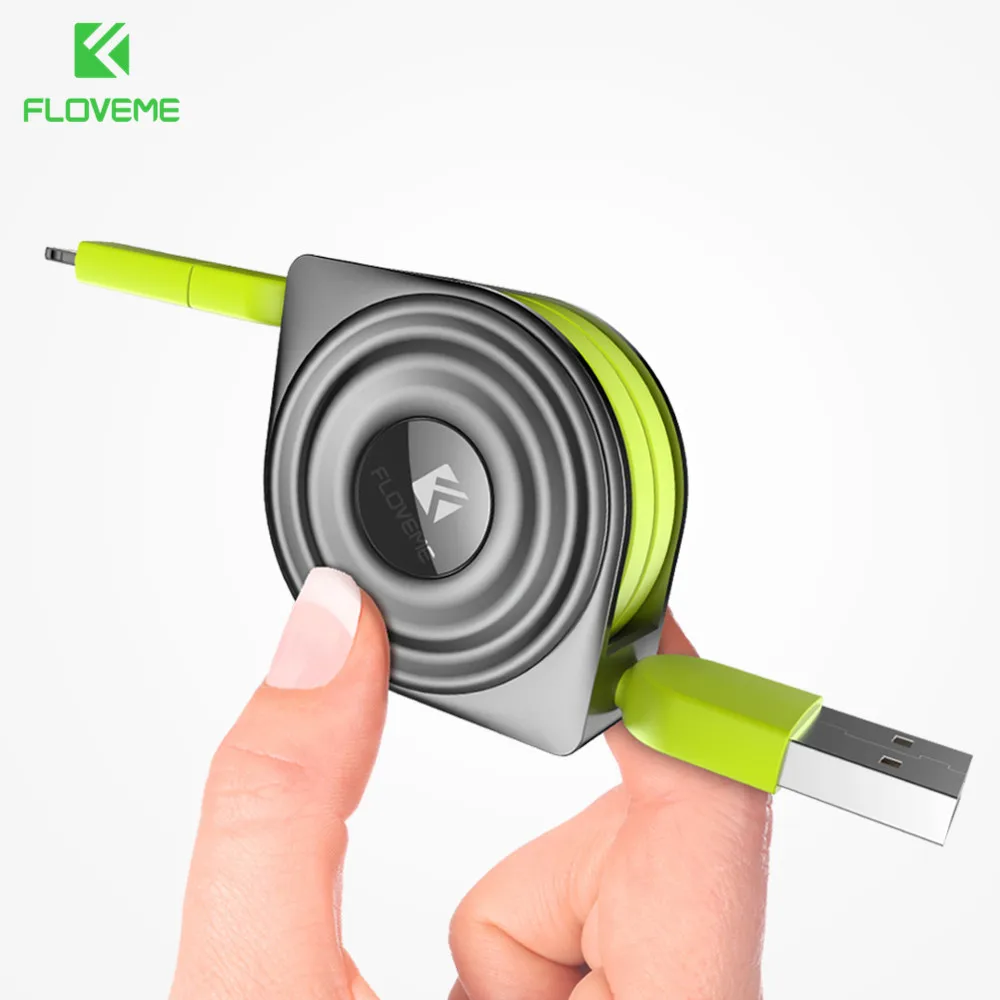 FLOVEME Free Shipping Retractable USB Cable For iPhone Micro 2in1 Multi USB Cable