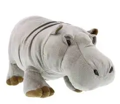Custom Logo Printed Sleeping Plush Hippo Stuffed Soft Animal Toy