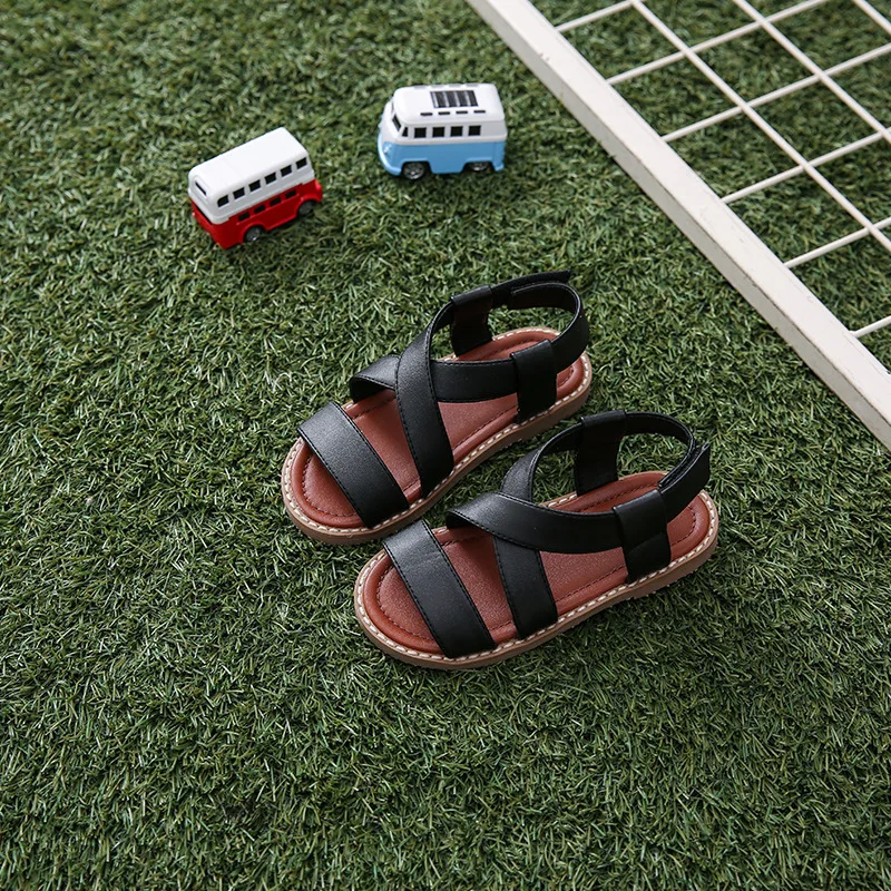Детские сандалии для мальчиков и девочек, пляжная обувь с резиновой подошвой, 2019