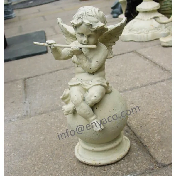 Wholesale Metal Set/3 Iron Home and Garden Aged Color Large Cherub Fairy Decoration Christmas Angel Figurines Statue Ornaments