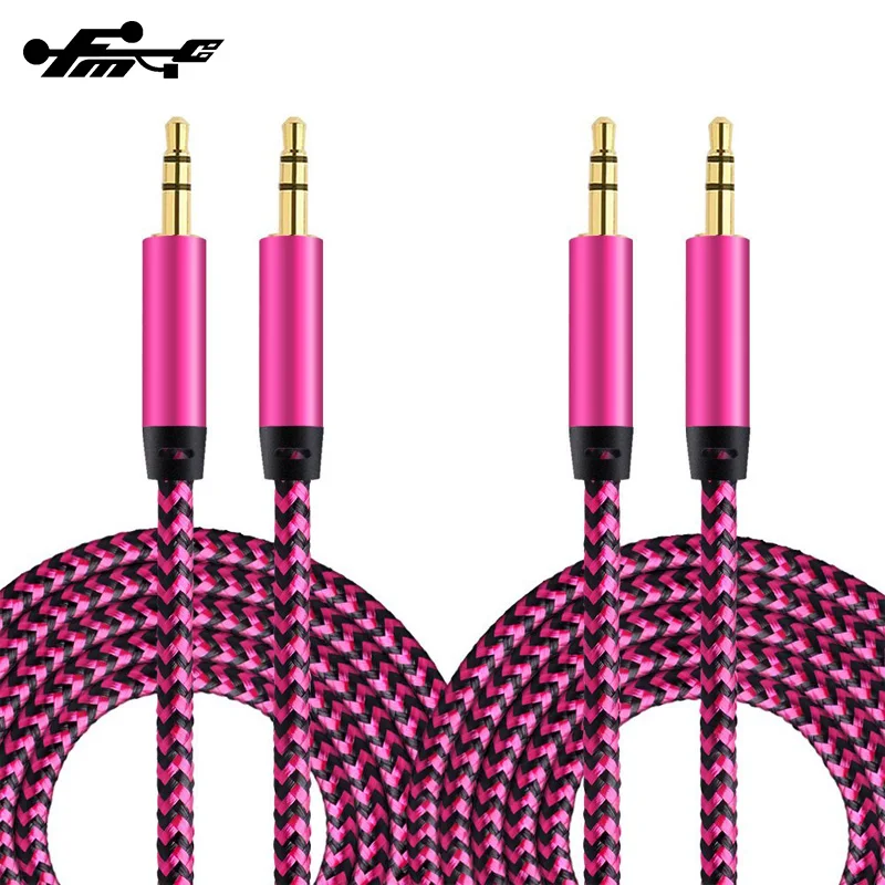 Audio Cable Aux Cable Cheap Wholesale 3.5mm Gold PVC Stereo Telephone Polybag Stock Nickel Plated Amplifier Telephone 1m Aux-07
