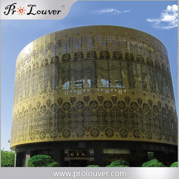 8mm/10mm/15mm/20mm/25mm thick CNC laser cutting aluminum perforated facades