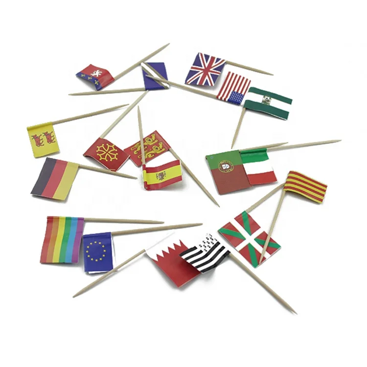 Custom Printing Party Cocktail Toothpick Flags For Food Decoration
