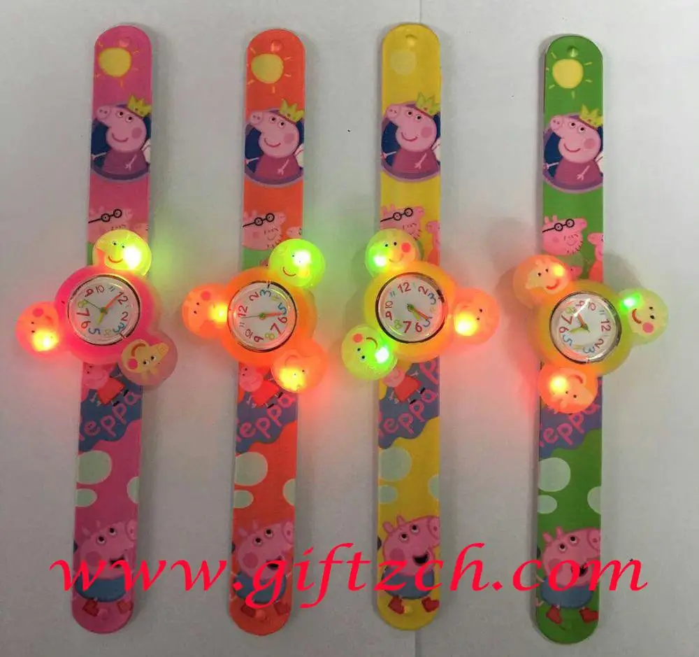 Children Kids Gyro Rotation Spinning Top Silicone Slap Watch Best Christmas Gifts