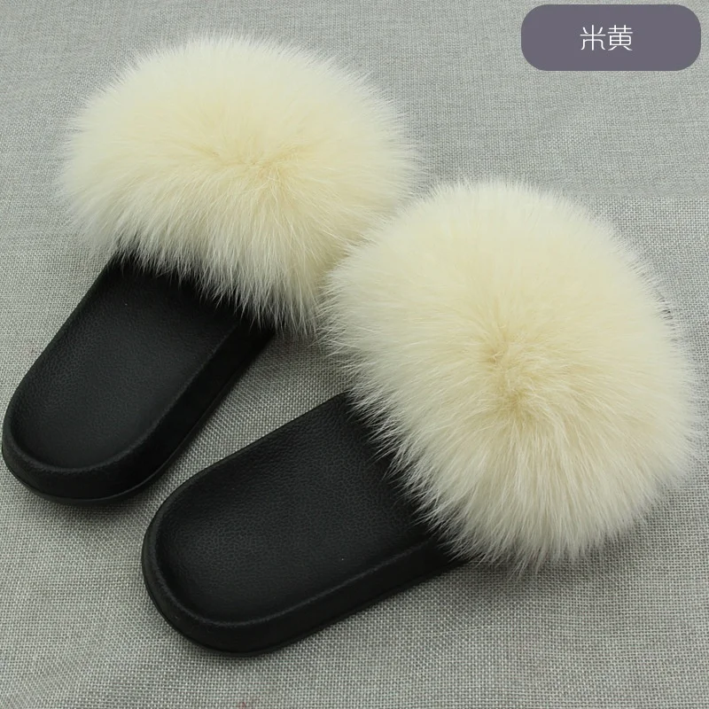 
Cheap Price Women Soft Fur Slippers With EVA Sole 