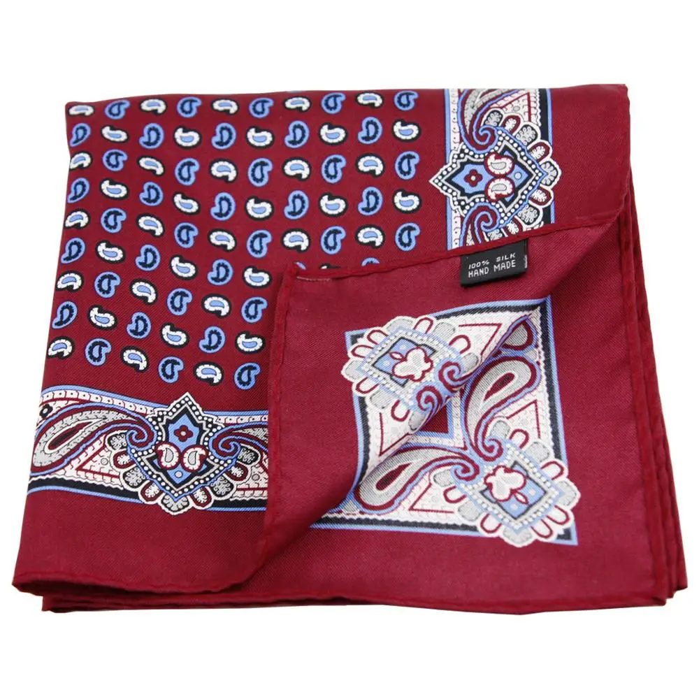 Hamocigia Custom Factory Manufacture Suit Accessories Handkerchiefs Silk Printed Pocket Square Holder