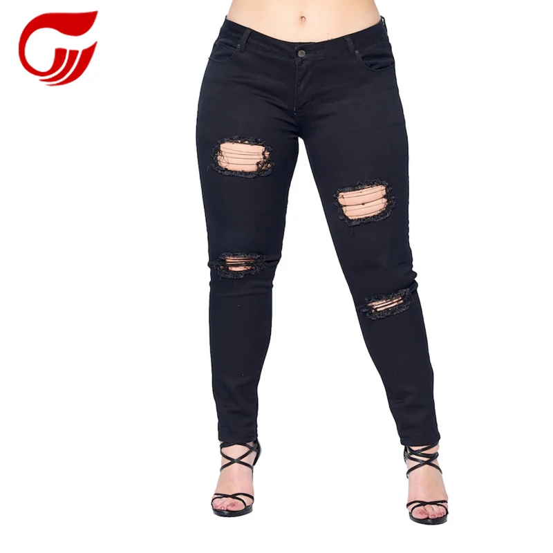 
Skinny Black Classic Jeans Woman Import Export Ripped Jean 