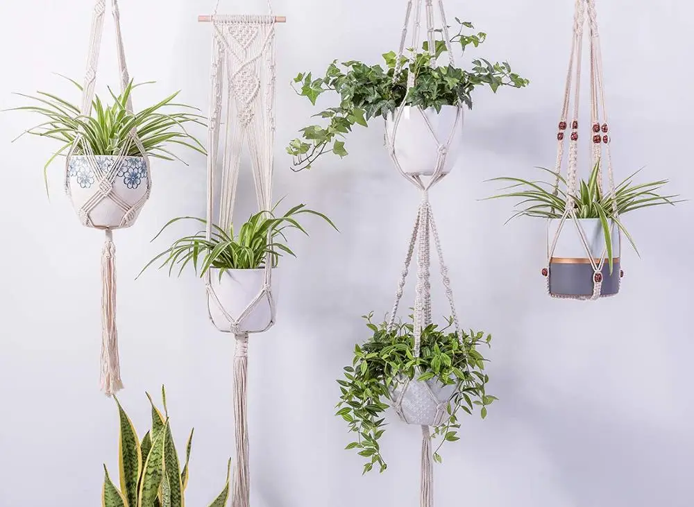 
High Quality Wall Hanging Plant Holder Cotton Rope Macrame Plant Hanging For Garden And Home Decor 