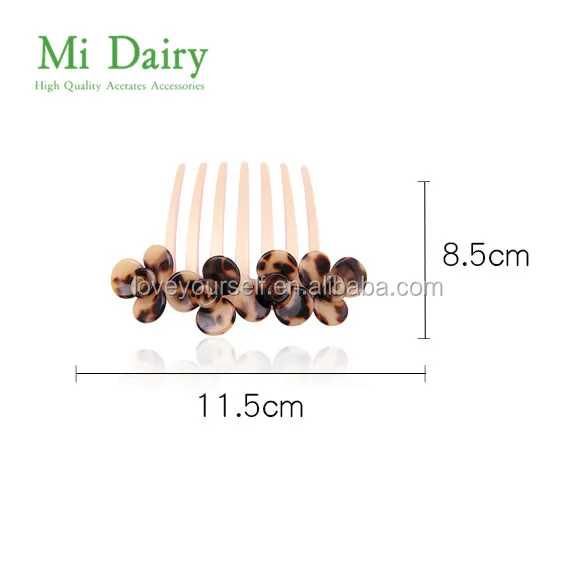 MiDairy Simpleness  Flower High Quality Cellulose Acetate Hair Accessories Combs custom comb combs for women