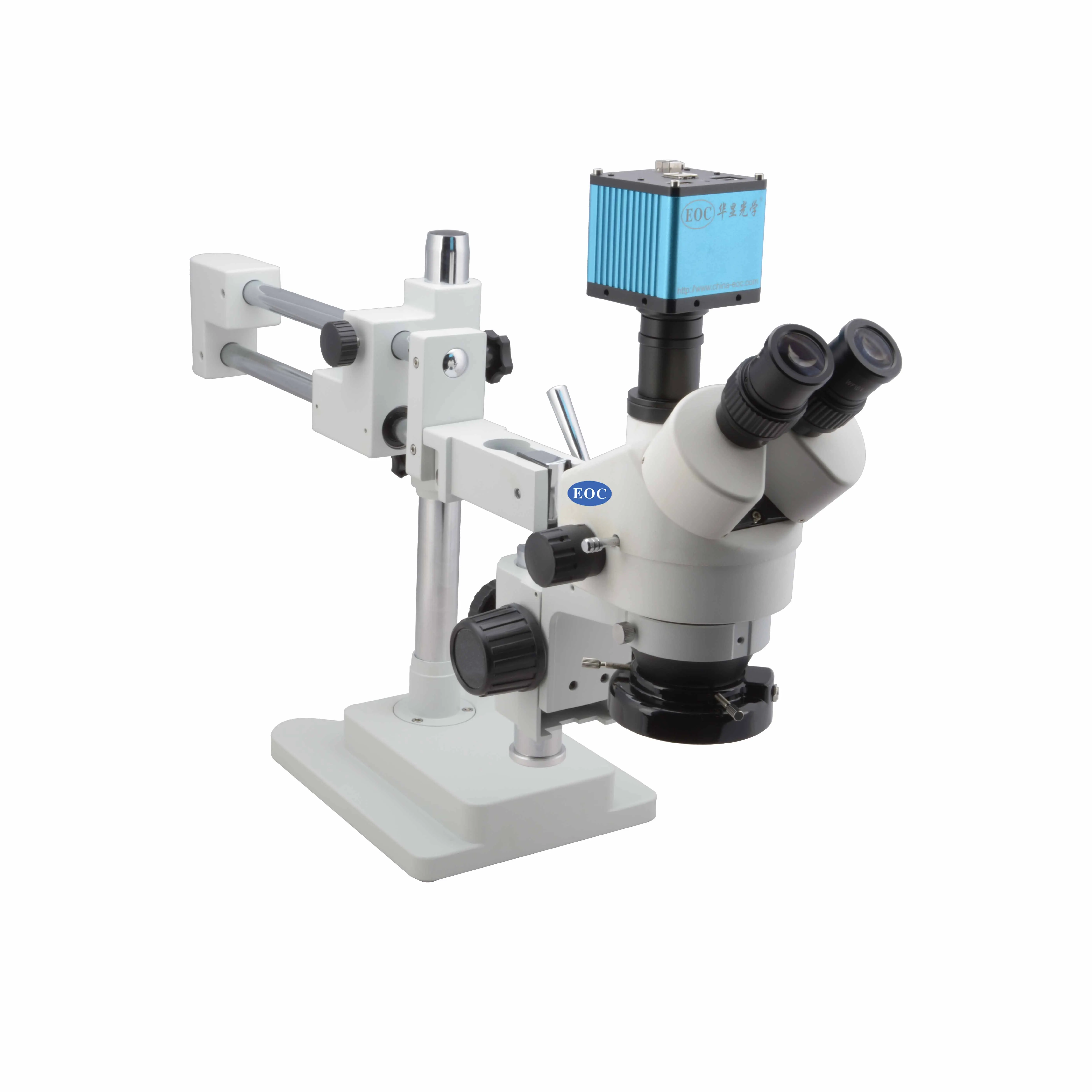 EOC double Arm Universal Pole boom stand trinocular binocular camera zoom stereo microscope