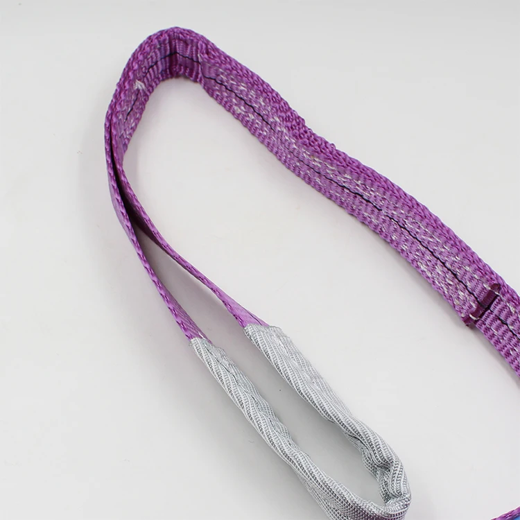 30mm  Width 1T Color Code Purple Polyester Webbing Sling With Flat Or Becket Eyes