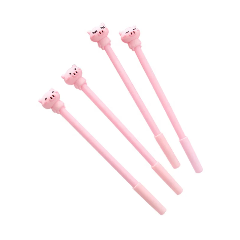 
Student Gift Signature Cute Pink Pig Shape Cartoon Kawaii Black Gel Pen 