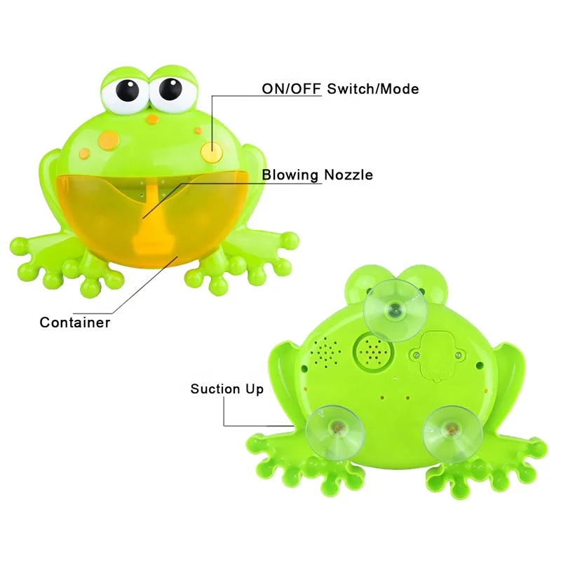 bathroom automatic musical bubble blower playing bathtub suction cup frog bath toy