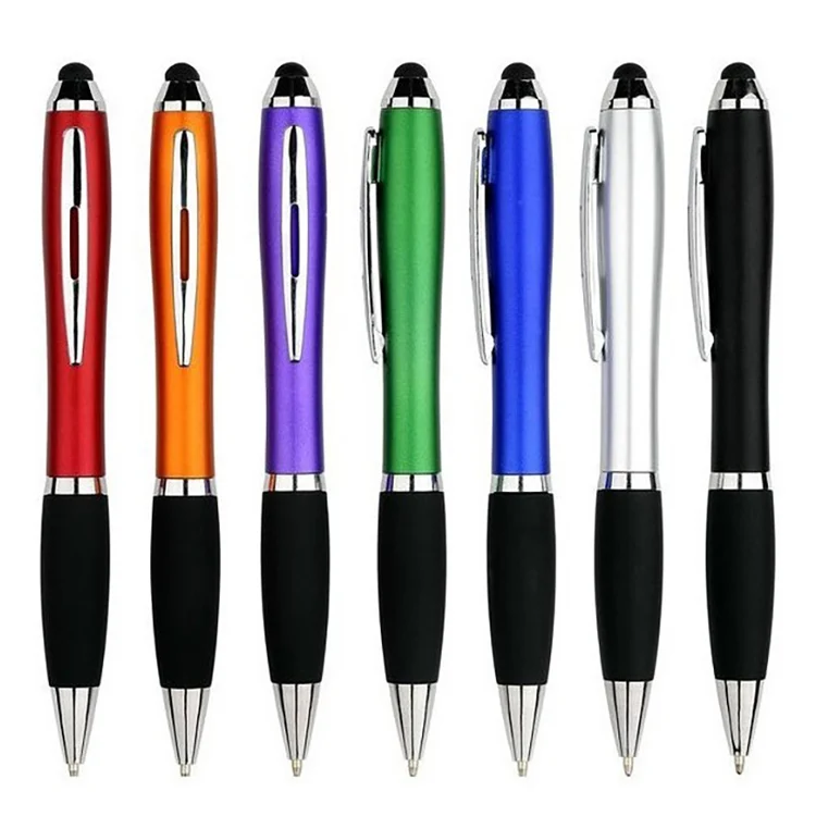 Promotional Free Custom LOGO Ballpoint Pens 2 in 1 Tablet Stylus Pen Touch Screen Pen for iPhone iPad