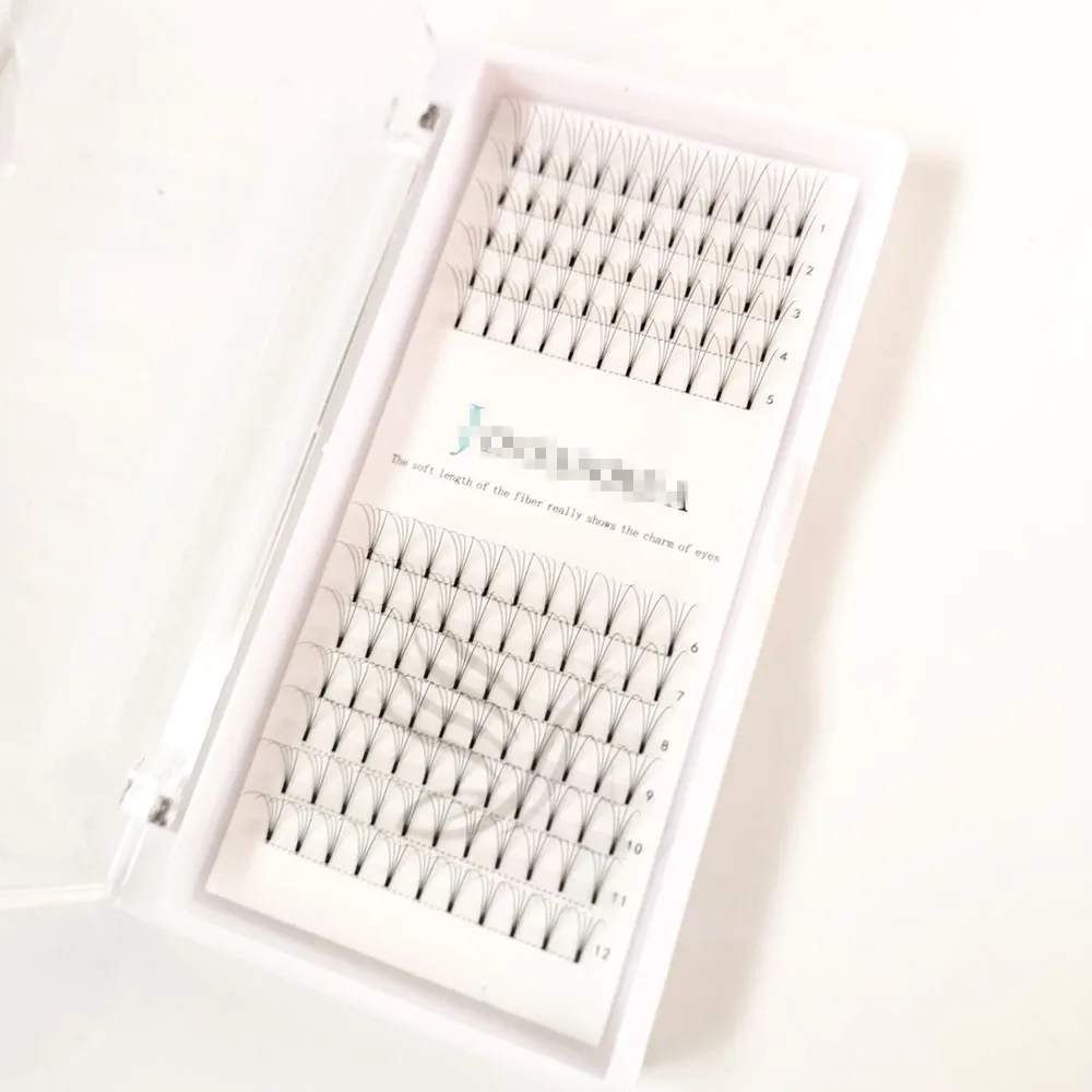 
OEM private label short long stem 0.07 0.10 C D curl fan eyelash extension pre made fans 4D 5D 6D 