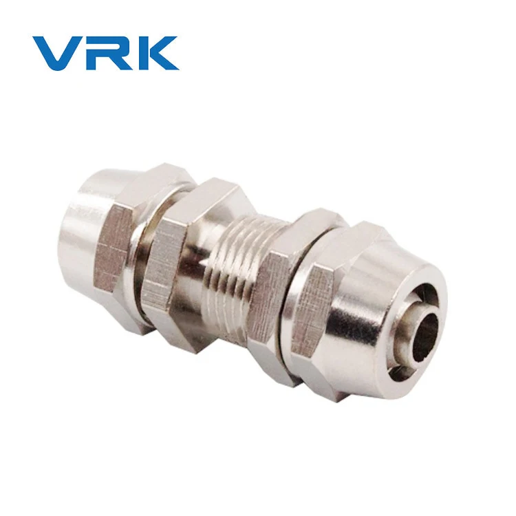 4mm 10mm pneumatic metal bulkhead union rapid fittings tube connector