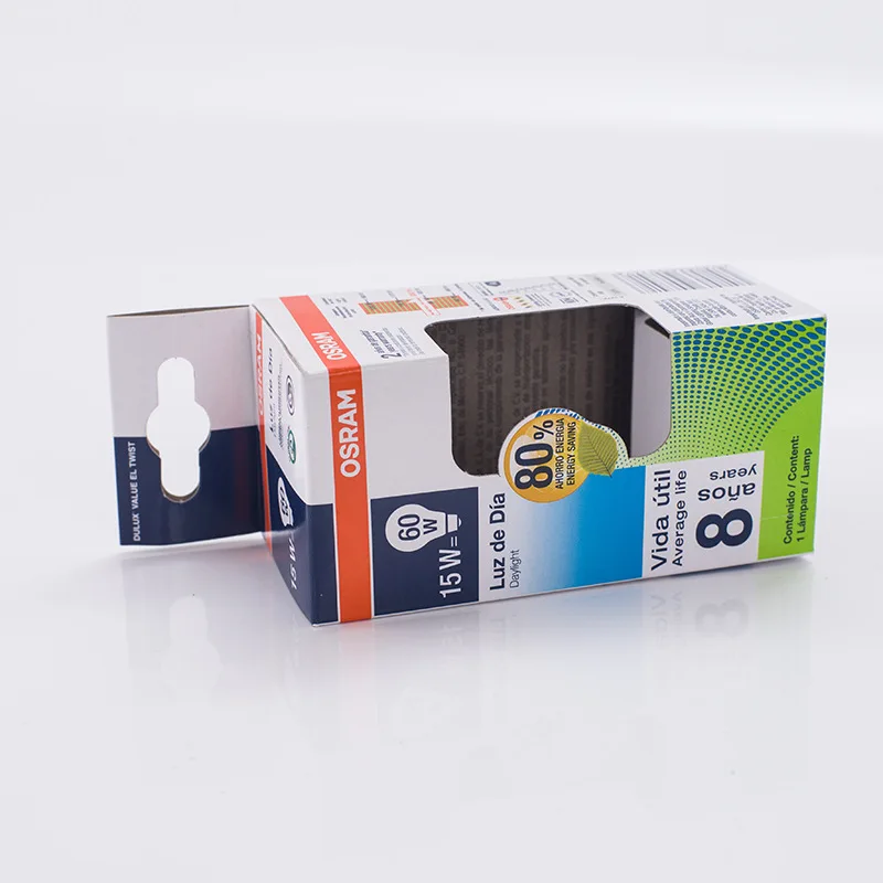 Custom Design Printed White Cardboard Paper LED Lighting Bulb Packaging Box