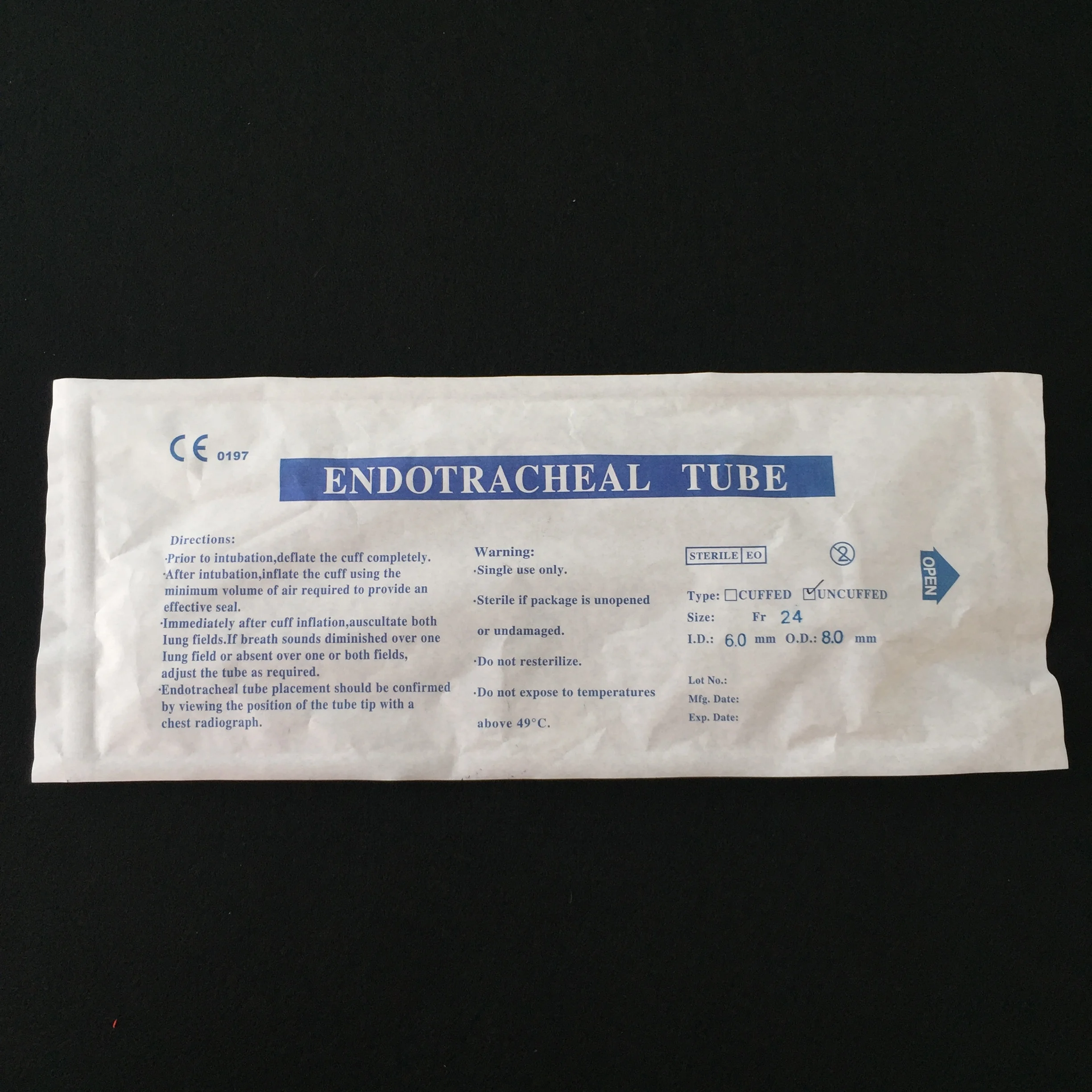 Medical supply reinforced cuffed/uncuffed tracheal tube/endotracheal tube