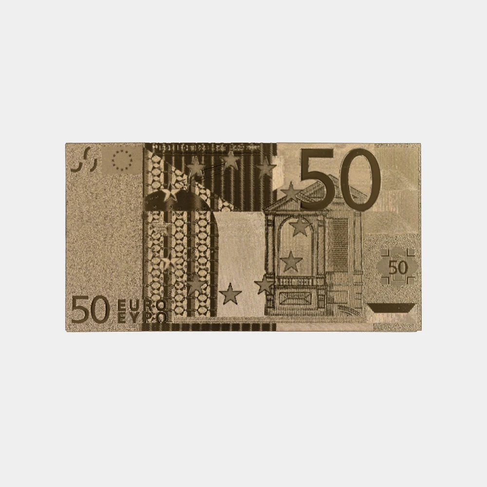 
Hot Sale Classical Design 20 EUR Euro Architectural Gold Foil Euro Banknotes with Plastic Frame 