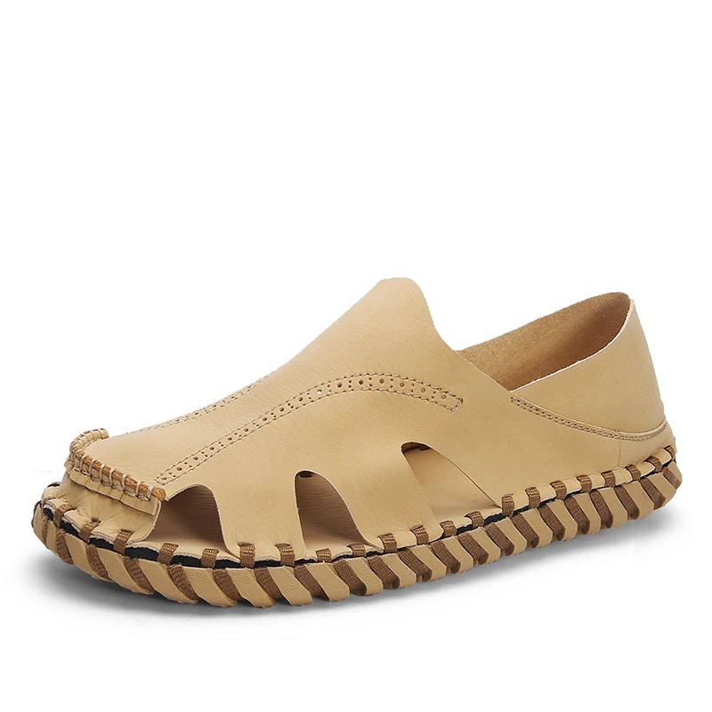 Летние пляжные тапочки YT новинка высококачественные мужские сандалии ручной работы из микрофибры и кожи