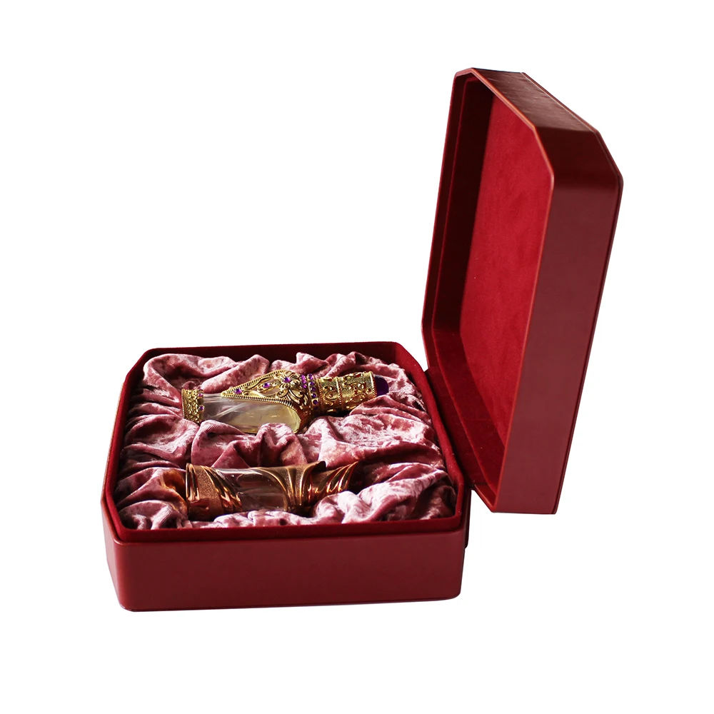 
2019 Hot Sales New Design PU Leather Special Custom Wedding Wooden Box Perfume Case Luxury Stylish Storage With Window 