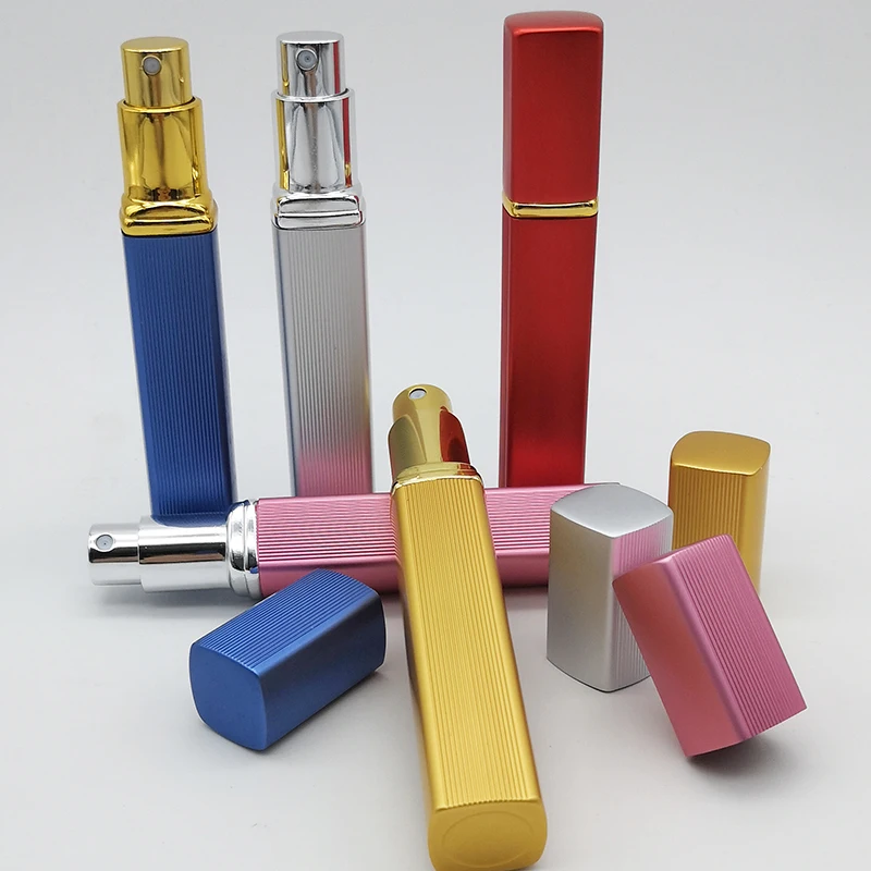 Оптовая продажа пустый дизайн ваш собственный многоразовый Алюминиевый распылитель 12 мл квадратный флакон для духов