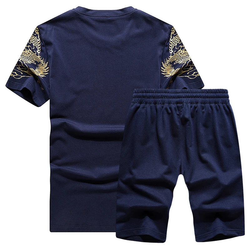 
High quality mens short sleeve summer tracksuit/Sports tracksuit beach wear short sets t shirt with shorts twin sets men clothin 