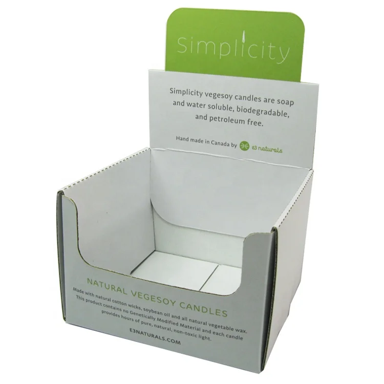 Cardboard Recyclable Kraft Paper Counter Stand Candle Display Box