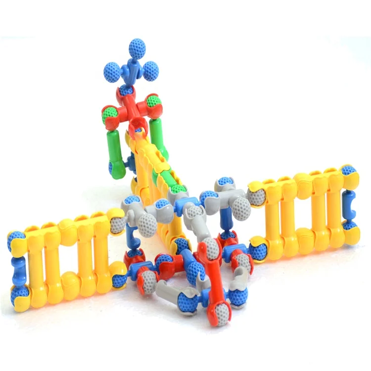 Top quality funny plastic pipe educational kids diy big blocks building toy