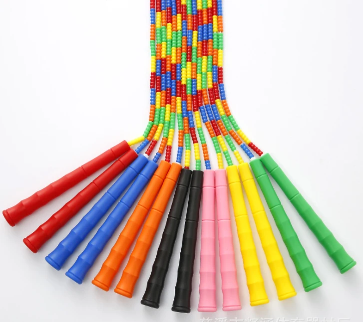 New Design Long Handle Speed Jump Rope Beaded Segmented Jump Rope For Kids
