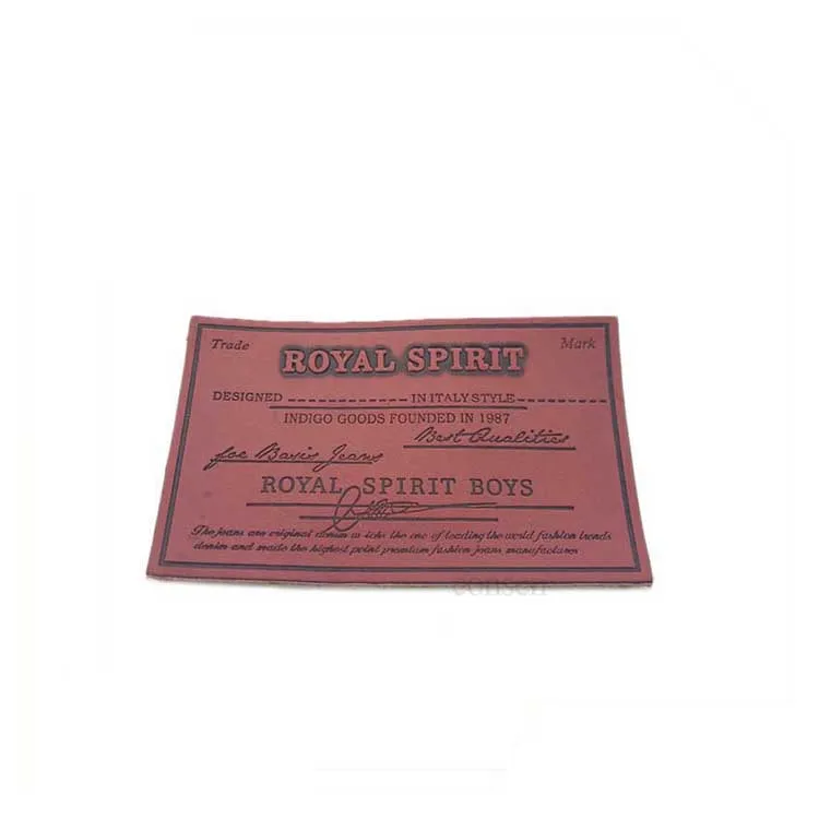 2019 High quality hot sale custom logo embossed leather patch labels for jeans /garment