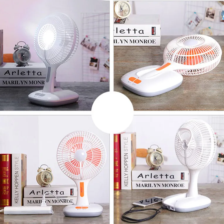 Wholesale Portable 4000mAh Battery USB Rechargeable Air Cooling Fan with LED Light
