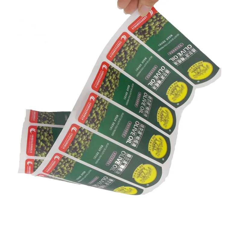 Manufacture Custom Waterproof Olive Oil Bottle Label Sticker