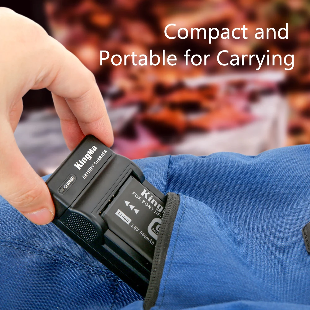 Kingma New Arrival Rechargeable Lithium Battery NP-BG1 With Portable Micro USB Charger For Sony H7 HX5C HX7 Camera