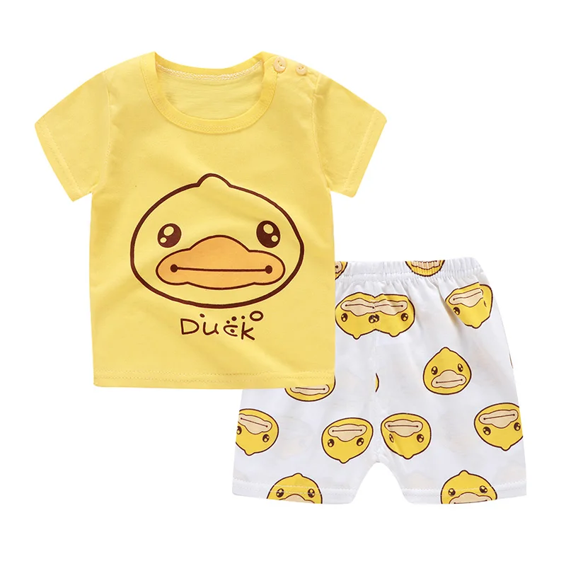 
Factory price Summer children clothes set 100% cotton short sleeve 2pcs baby clothes set wholesale 