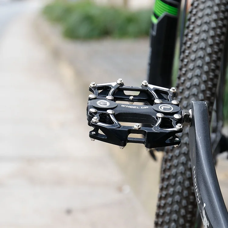 WHEEL UP  New Arrival Aluminium Alloy CNC Mountain Bike Sealed Bearing Ultralight Anti-slip Bicycle Folding Pedal Bicycle Part