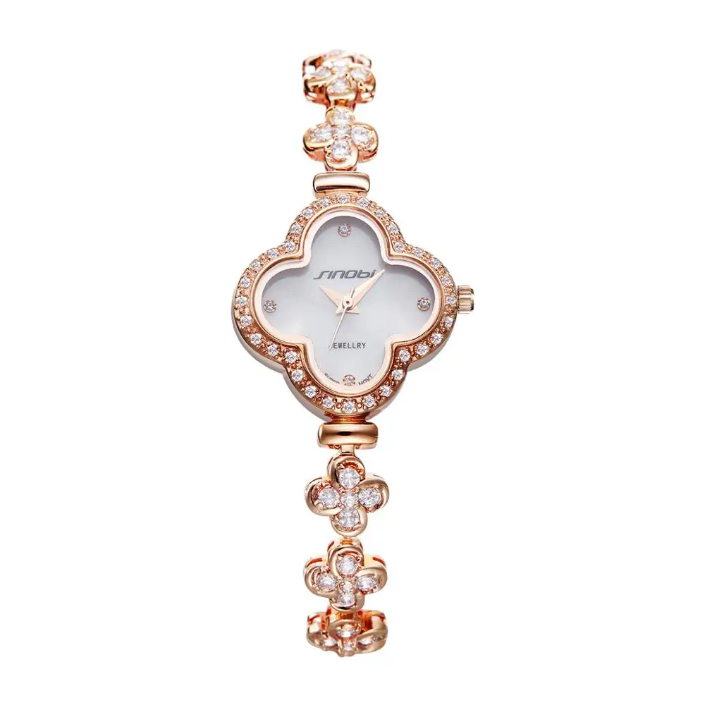 SINOBI Luxury Brand Diamond Unique Case Women Watches Fashion Bracelet Ladies Watch Jewelry Watch Women Clock Montre Femme