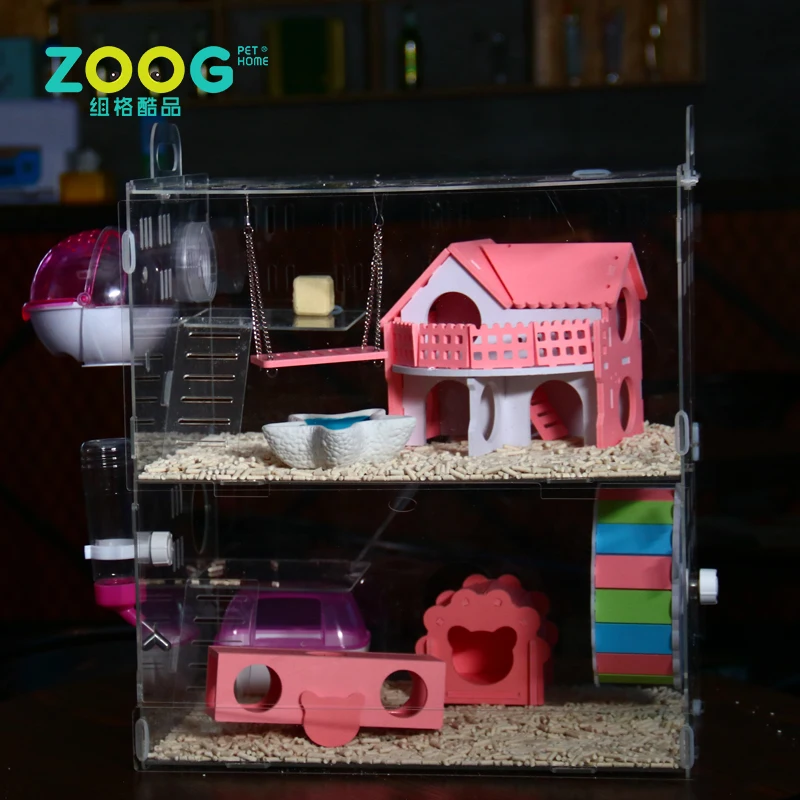 Deluxe Акриловые хомяк активности клетка с двери китайский поставщик оптовая