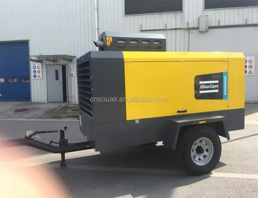390cfm portable diesel screw air compressor atlas copco