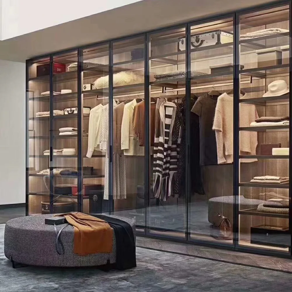 Manufacturer Customize Door Closet Doors With Tempered Glass