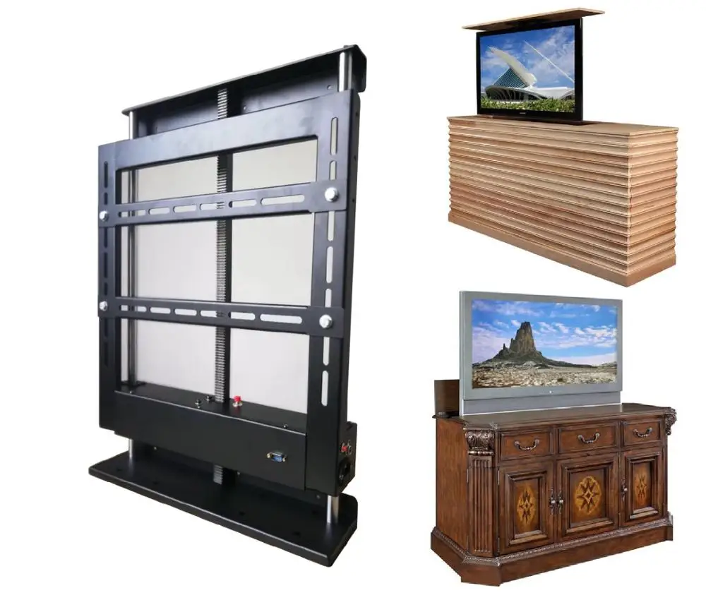 Kinbay hidden bedroom living room cabinet tv lift mechanism 42-55 inch automatic lift tv stand