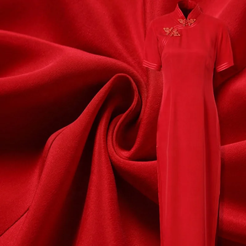 
Silk fabric 114cm width 30mm heavy silk crepe de chine fabric 100% silk CDC fabric 